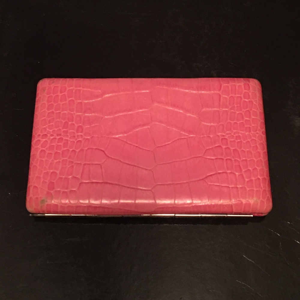 Abas pink leather opera wallet 5 x 7 inches.